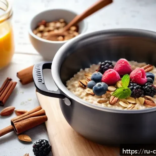 Home 30 원팟 요리로 만드는 간편한 아침식사 - A cozy morning kitchen scene featuring a medium-sized stainless steel pot on a stove, filled with cr...